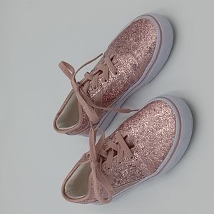 Kids Airwalker Pink Glitter Lace-up Sneakers Size 3.5